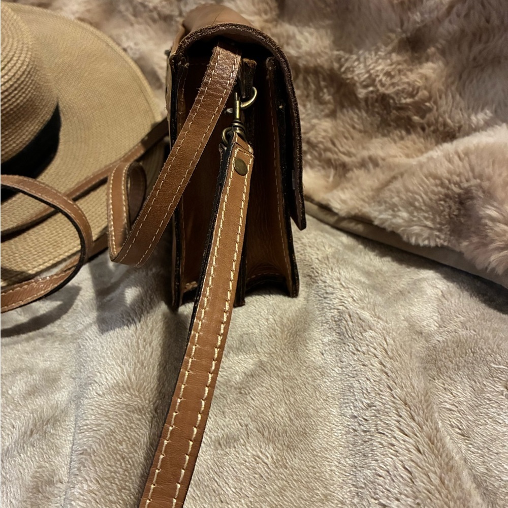 Patricia Nash Laurentina Signature Map Leather Crossbody Purse Brown - Picture 13 of 13